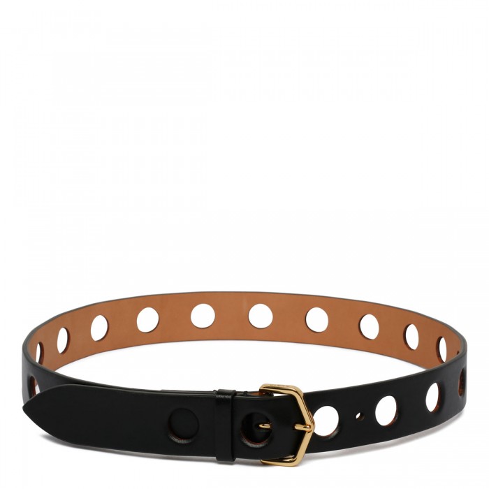 Black mini eyelet belt