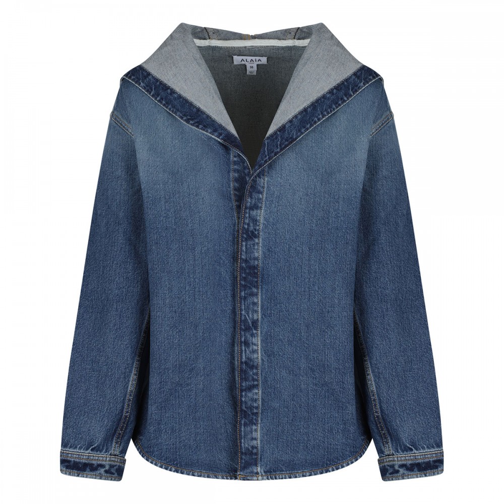 Hooded denim shirt