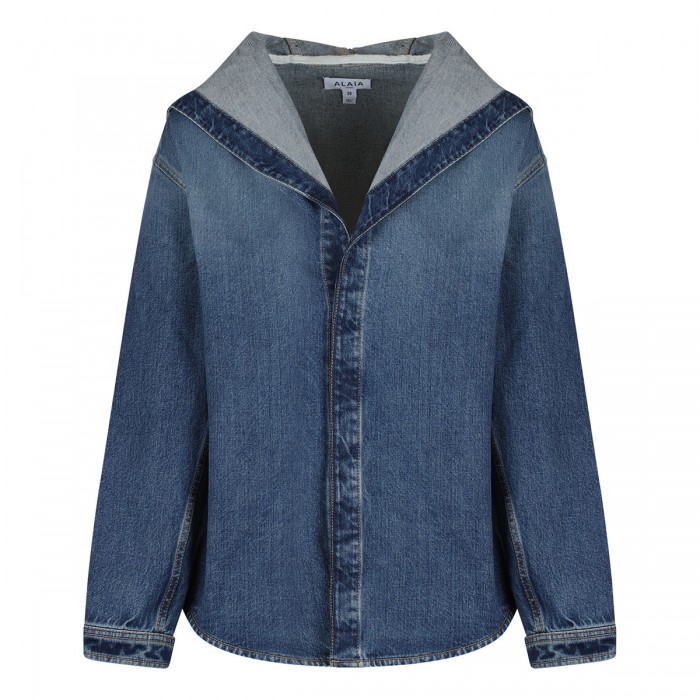 Hooded denim shirt