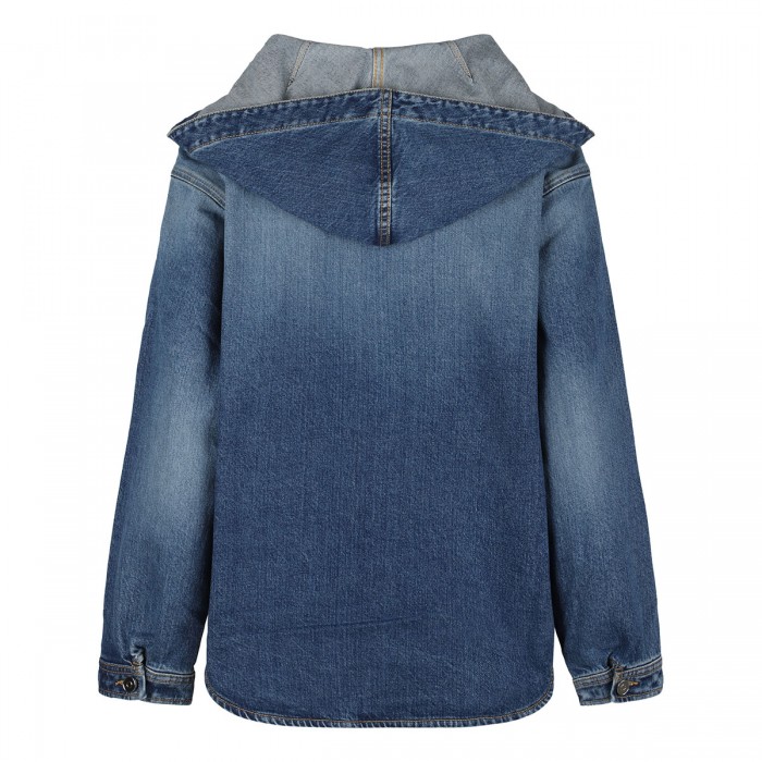 Hooded denim shirt