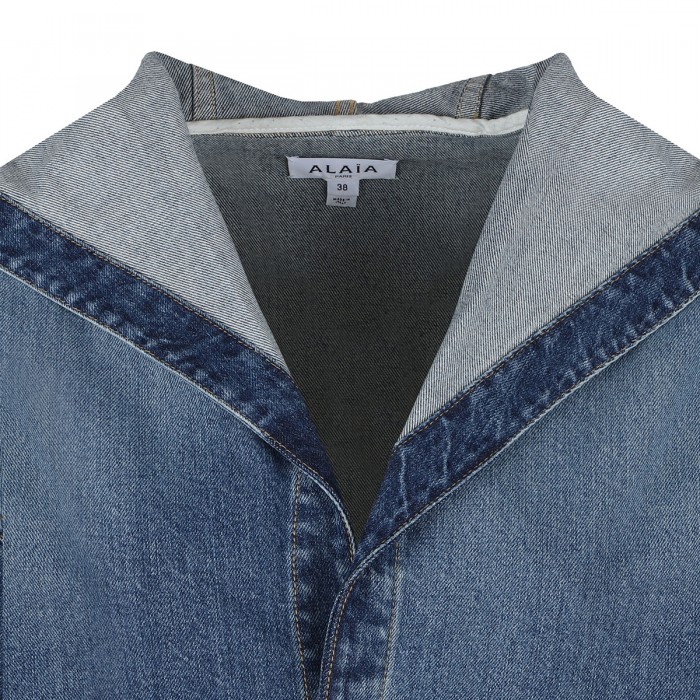 Hooded denim shirt