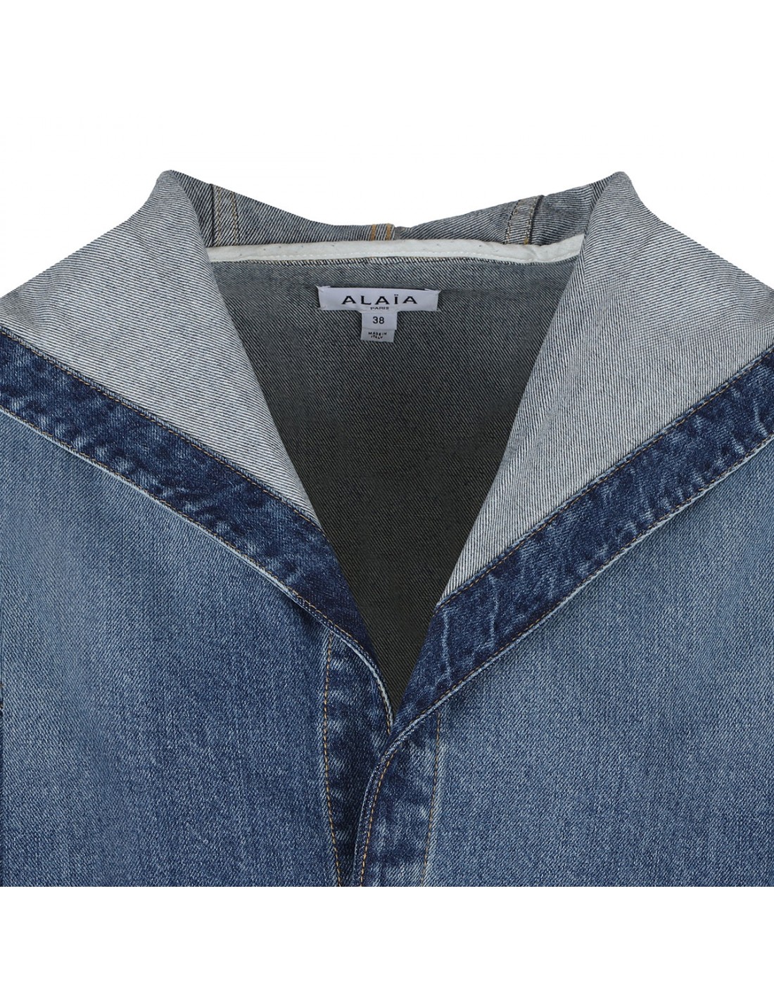 Hooded denim shirt