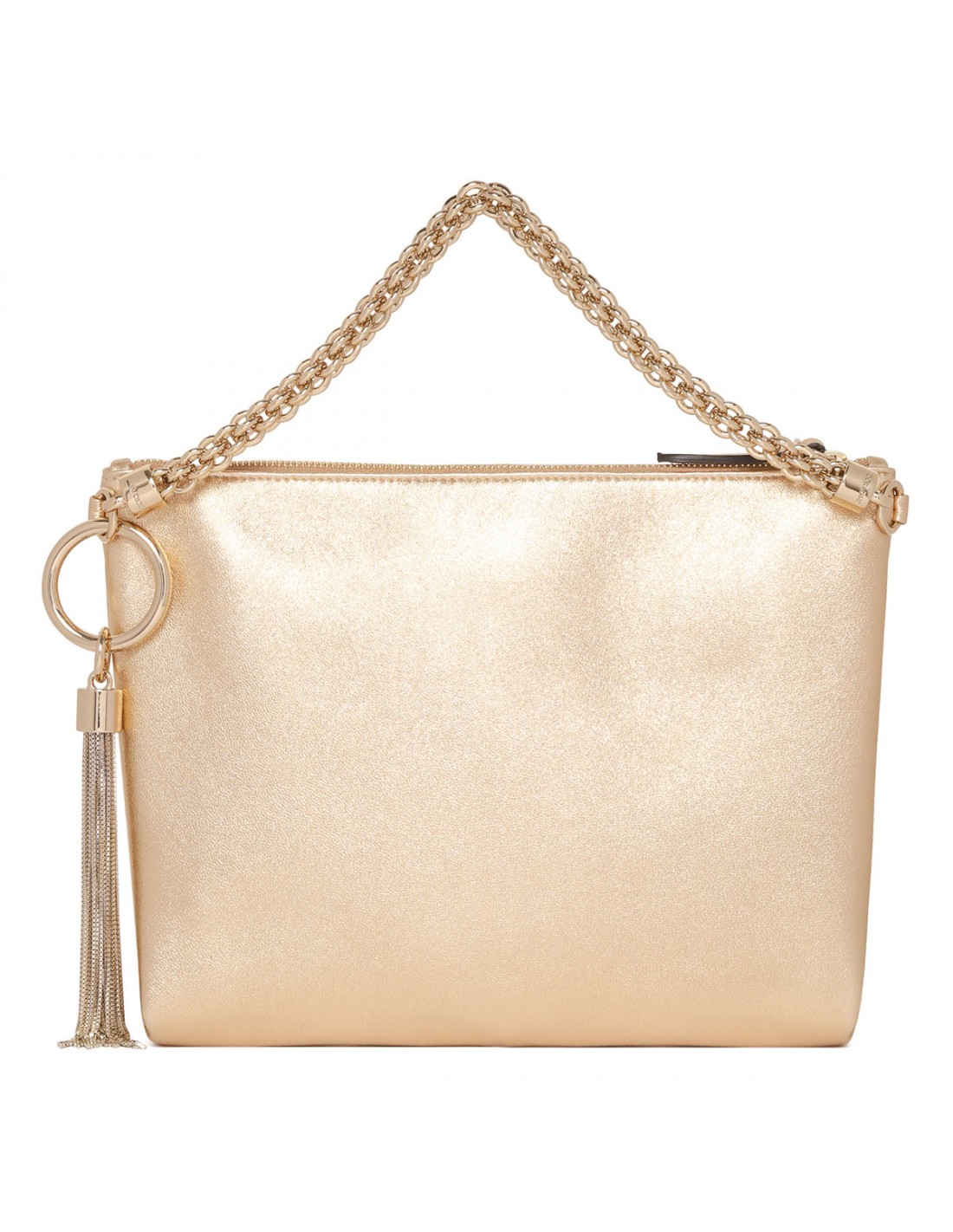 Callie gold metallic leather clutch