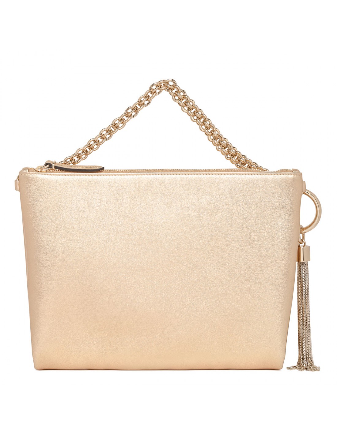 Callie gold metallic leather clutch