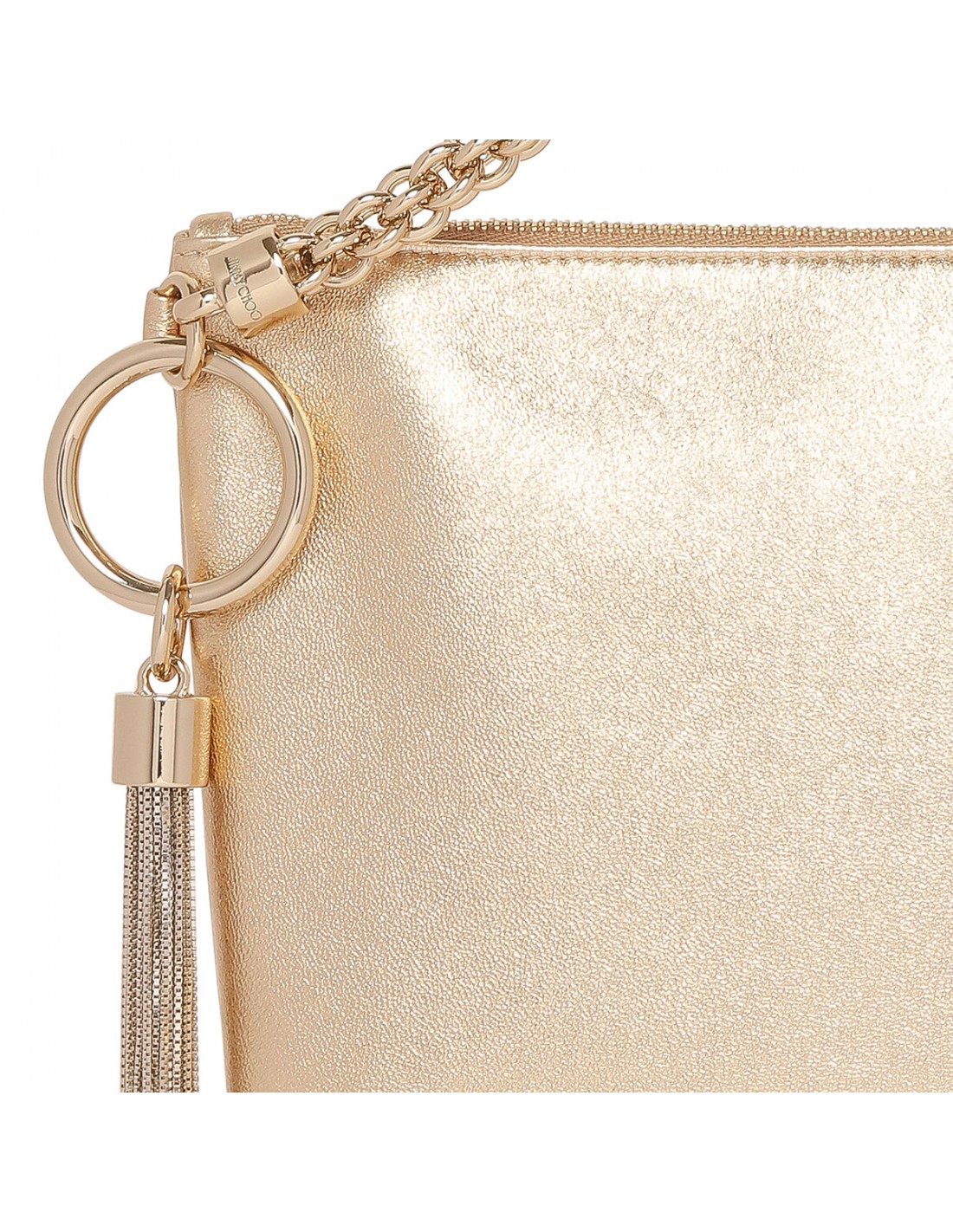 Callie gold metallic leather clutch