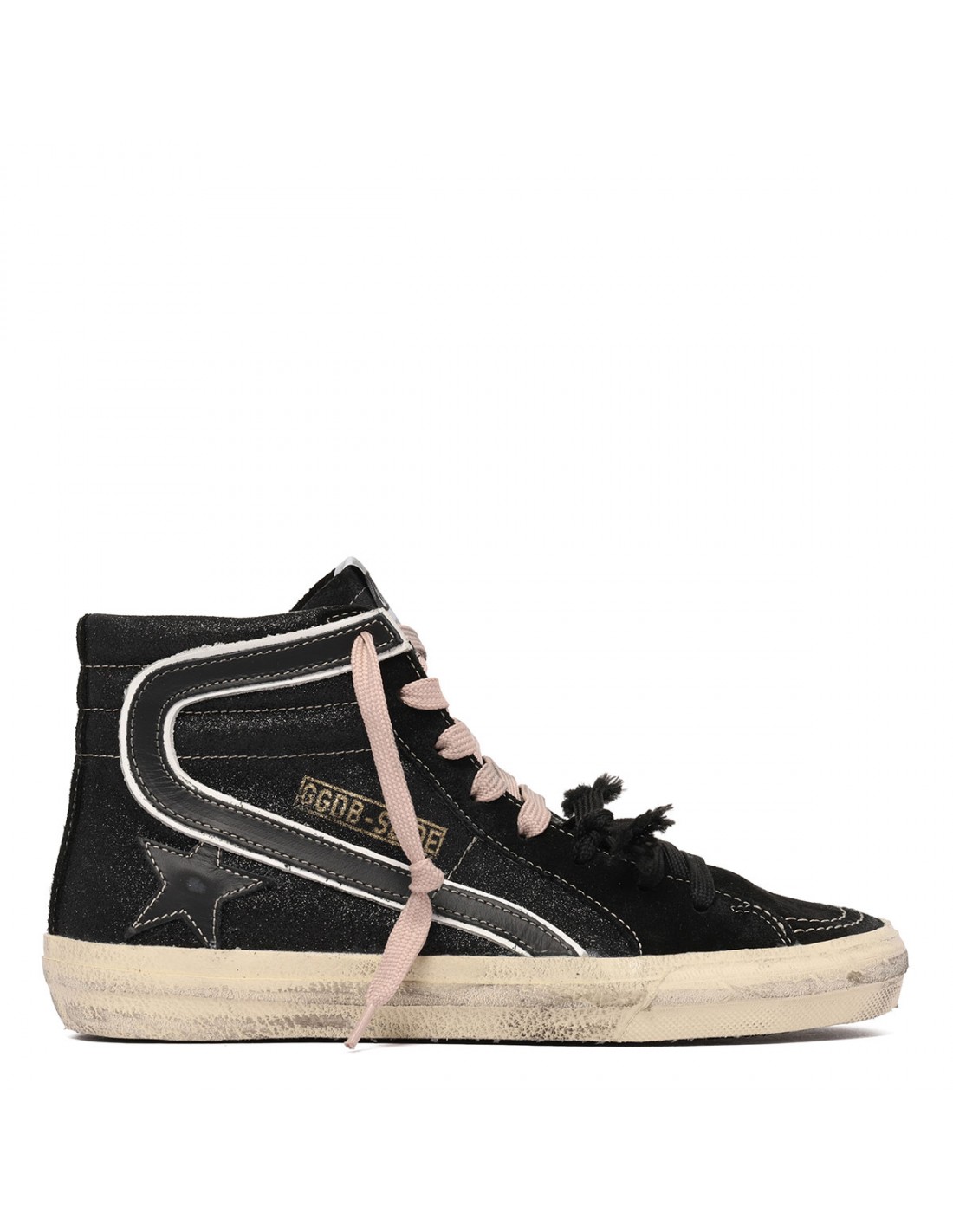 Slide black glittery sneakers