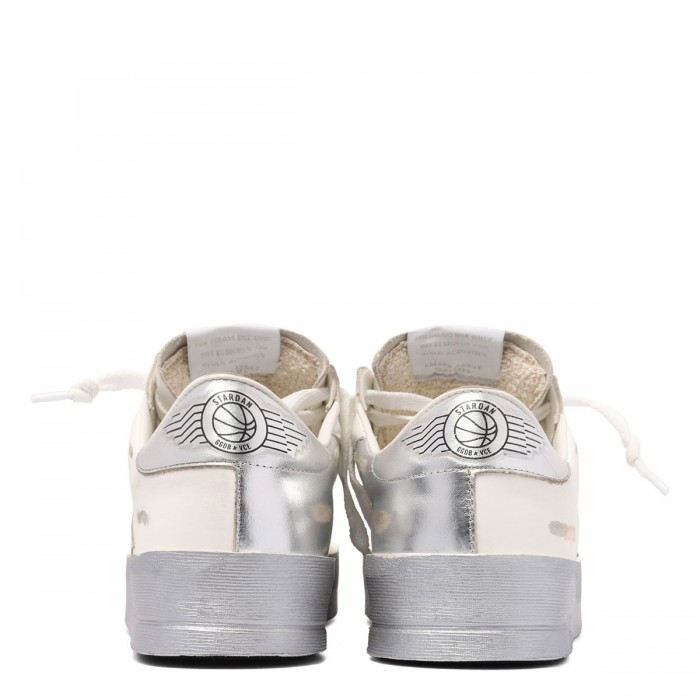 Stardan silver mirror-effect star sneakers