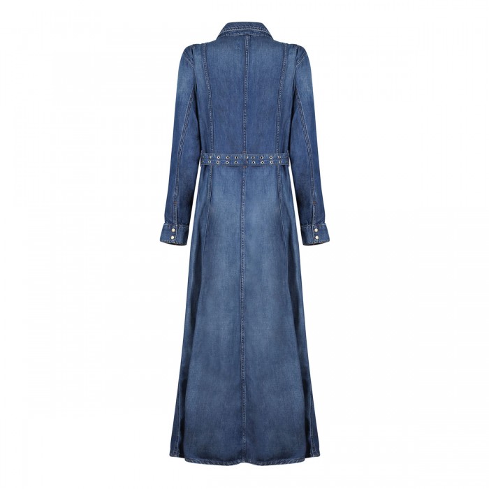 Dark blue denim maxi dress