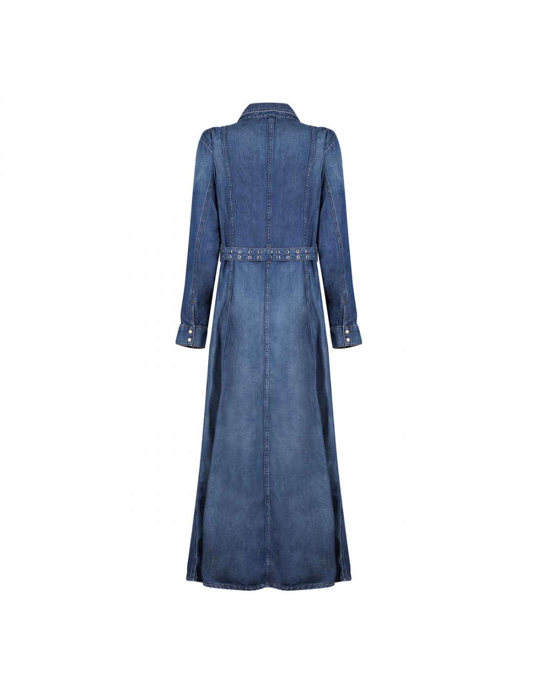 Dark blue denim maxi dress