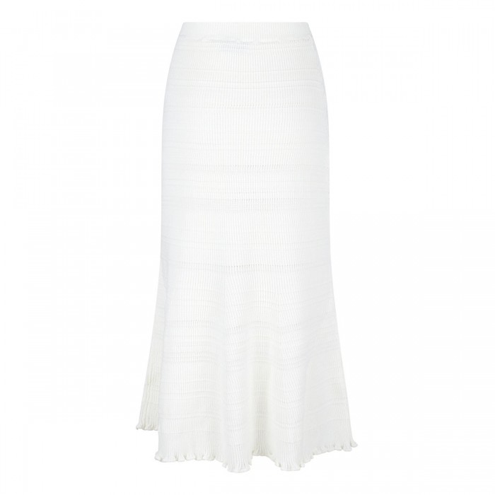 Knit cotton midi skirt