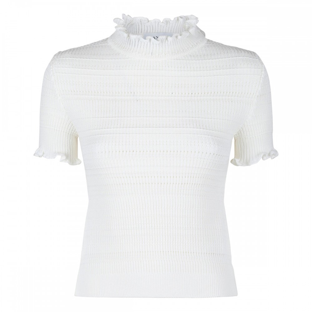 Ecru knit cotton top