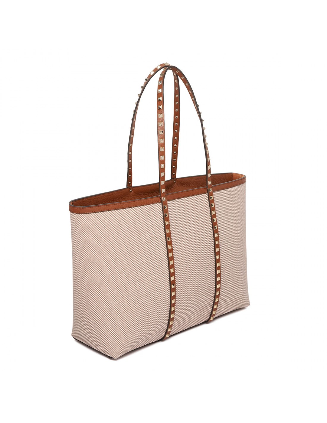 Rockstud canvas shopping bag