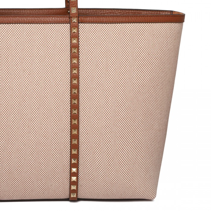 Rockstud canvas shopping bag