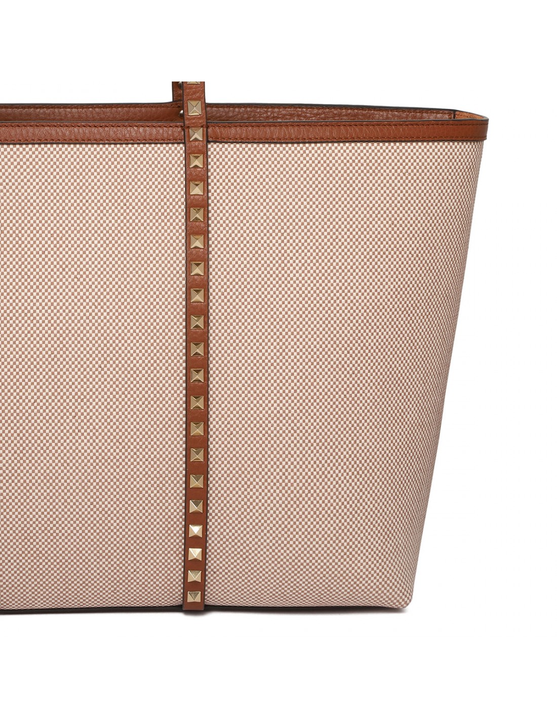 Rockstud canvas shopping bag