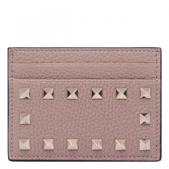 Rockstud poudre pink cardholder