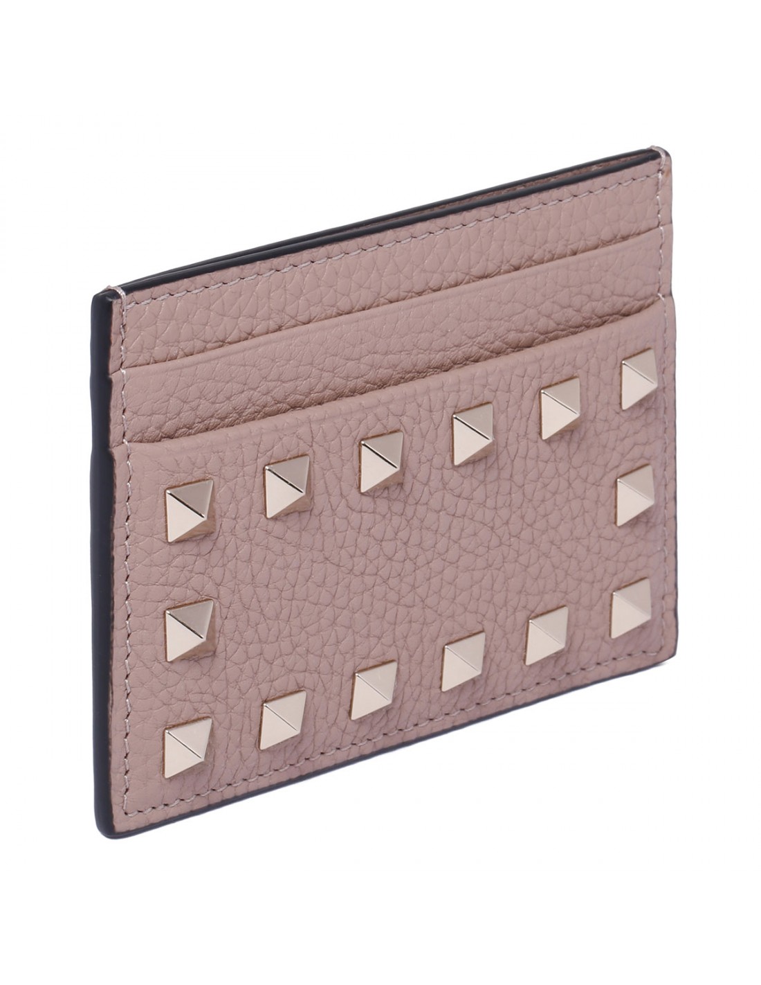 Rockstud poudre pink cardholder