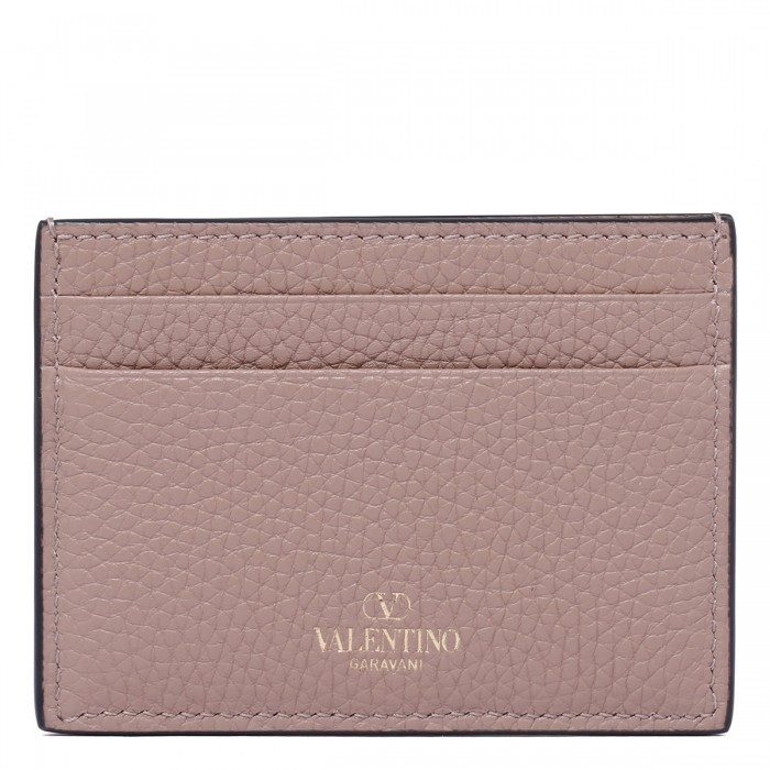 Rockstud poudre pink cardholder