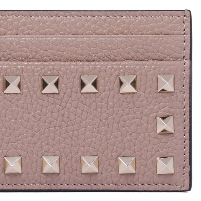 Rockstud poudre pink cardholder