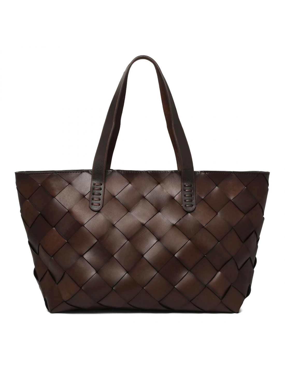 Crossover leather tote bag