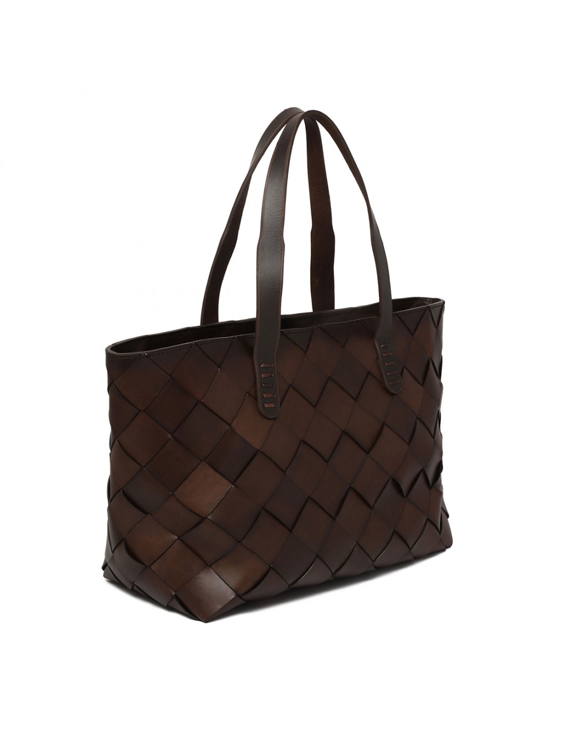 Crossover leather tote bag