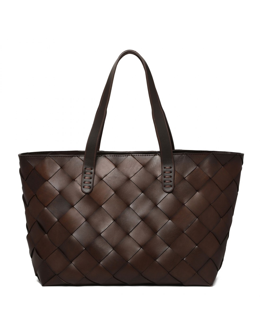 Crossover leather tote bag