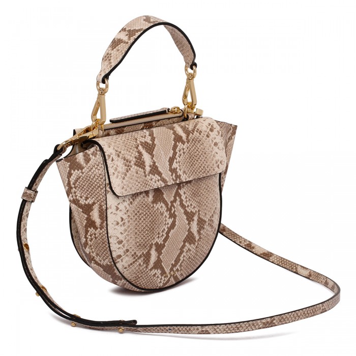 Hortensia mini python motif bag