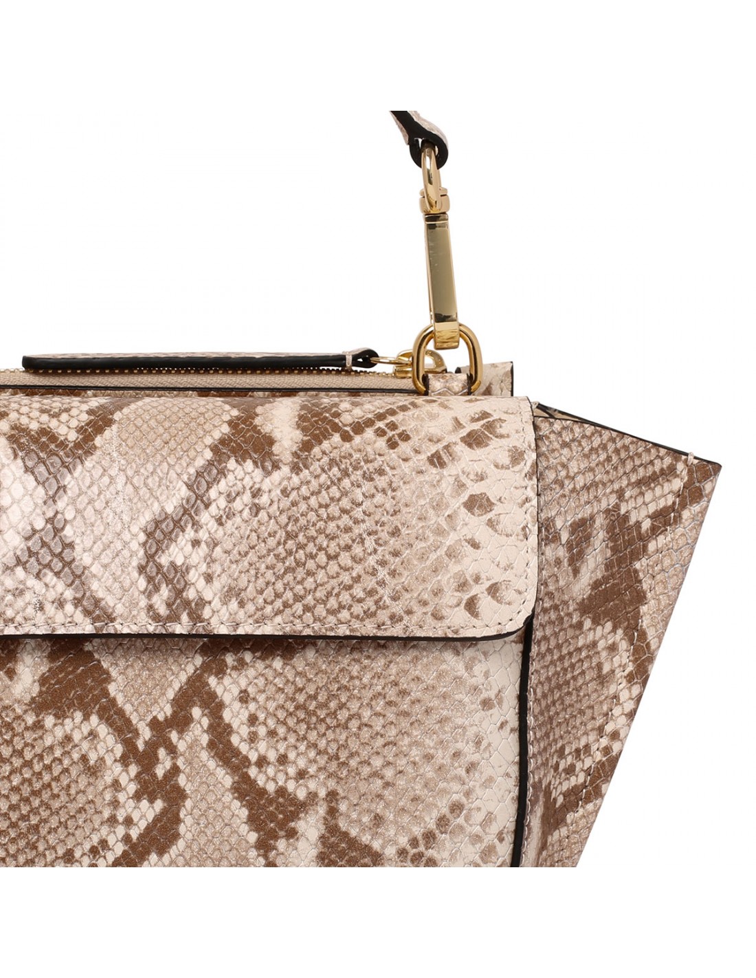 Hortensia mini python motif bag