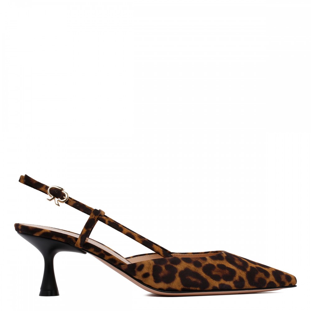 Ascent 55 leopard slingback pumps