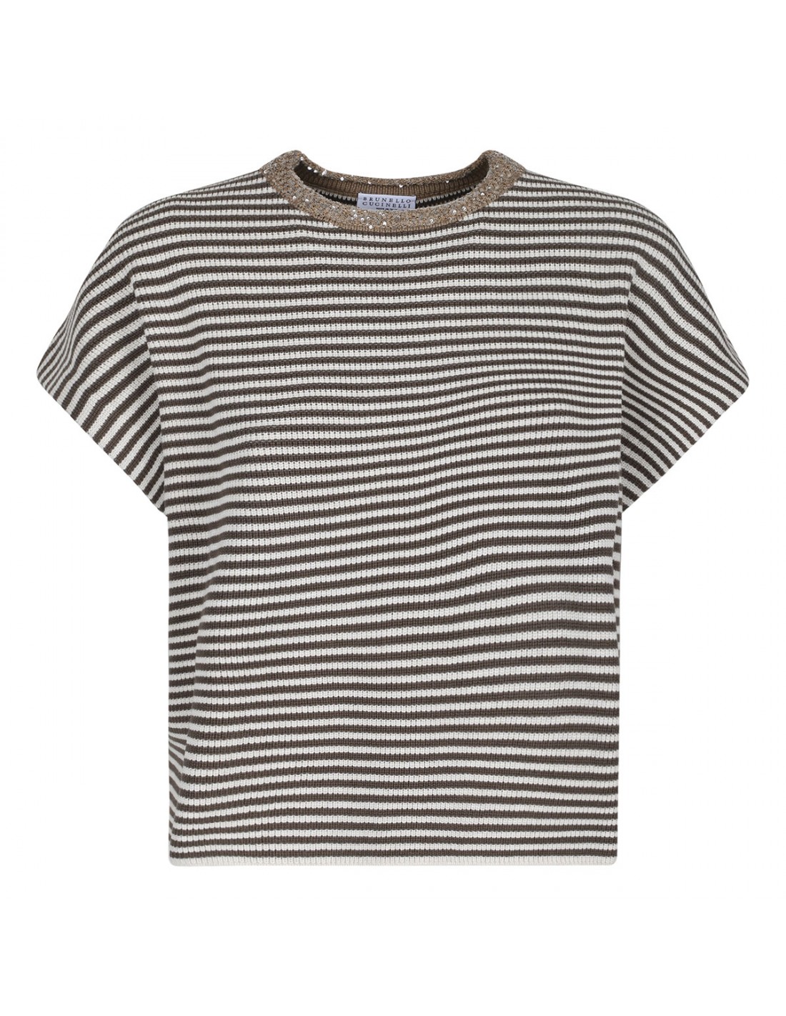 Striped cotton knit T-shirt