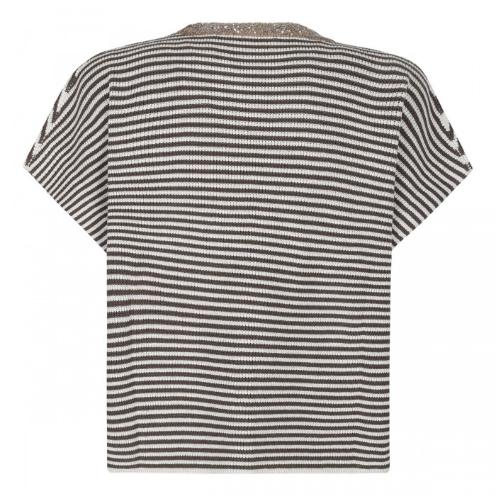 Striped cotton knit T-shirt