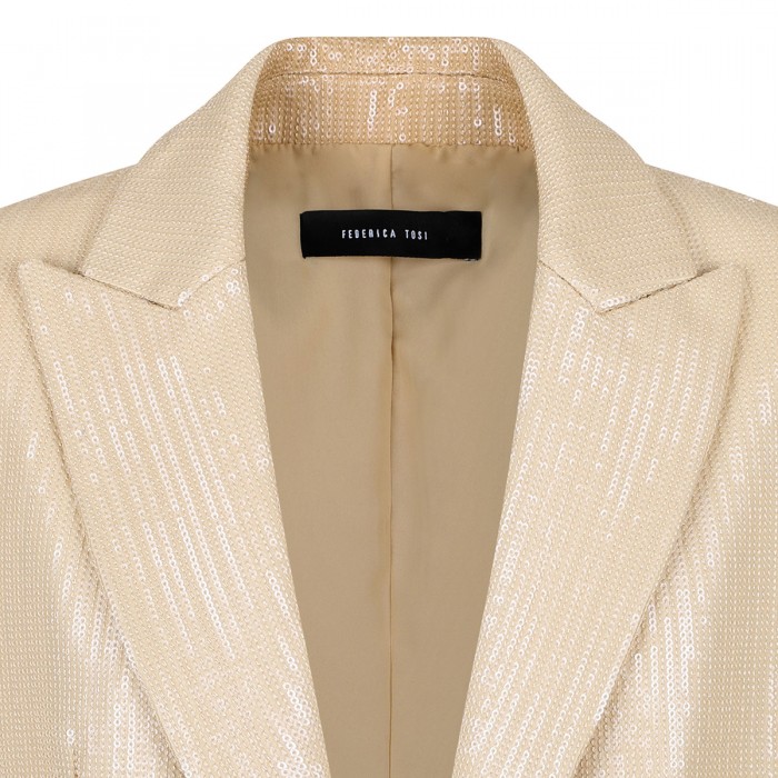 Sequined rafia-hue blazer