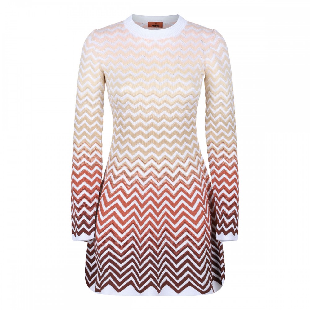 Dégradé chevron motif mini dress