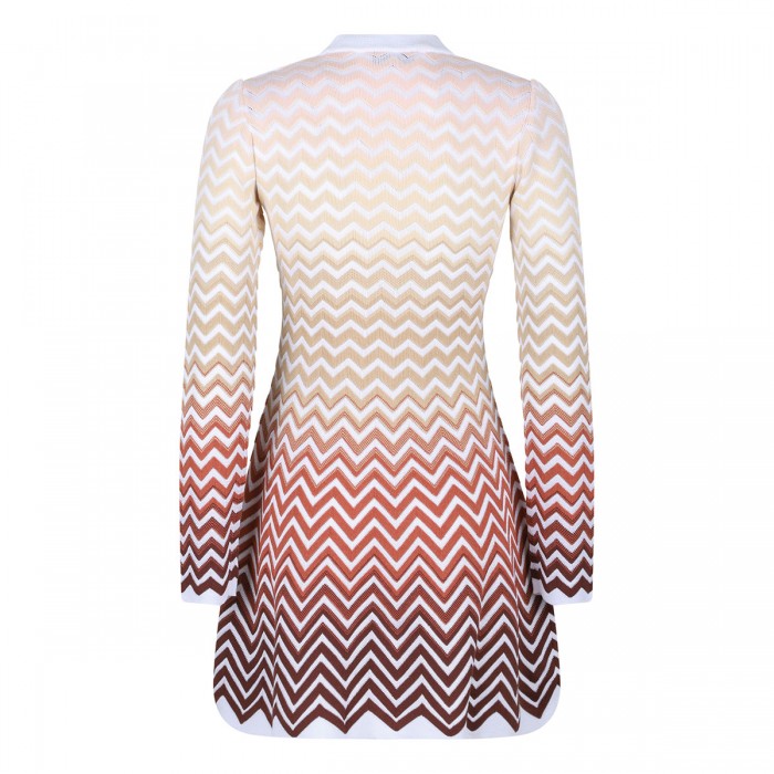 Dégradé chevron motif mini dress