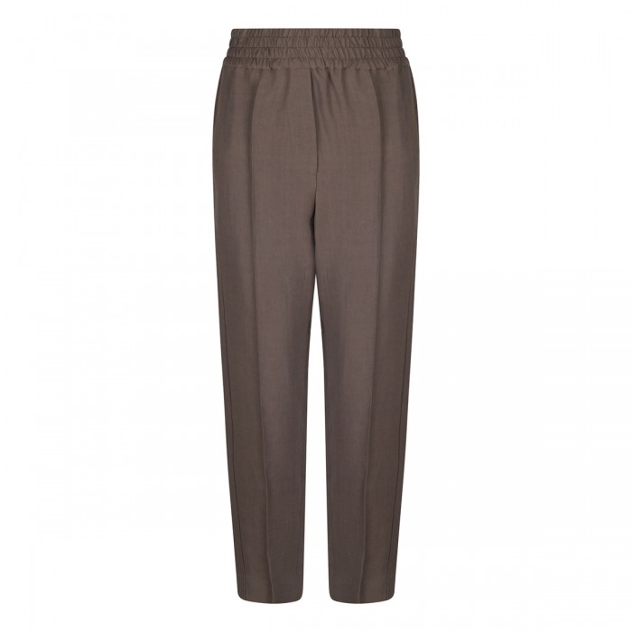 Viscose and linen baggy pants