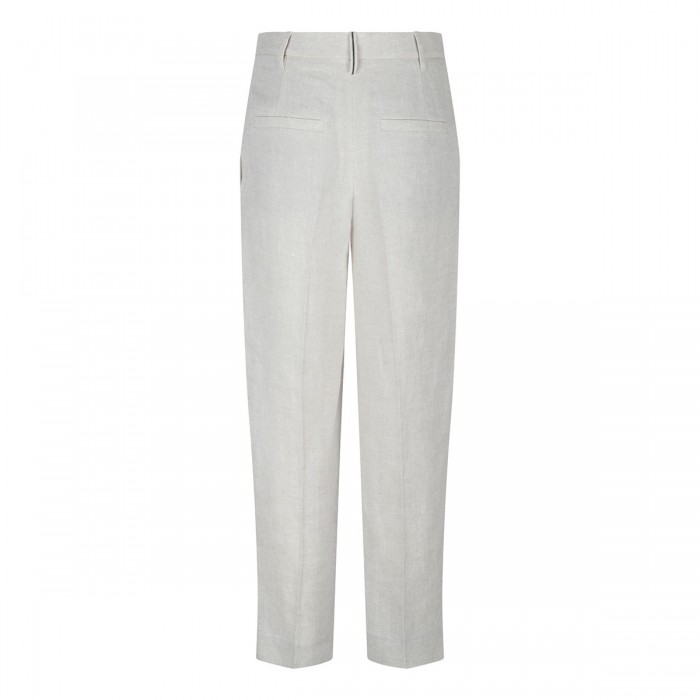 Linen canvas pants with monili