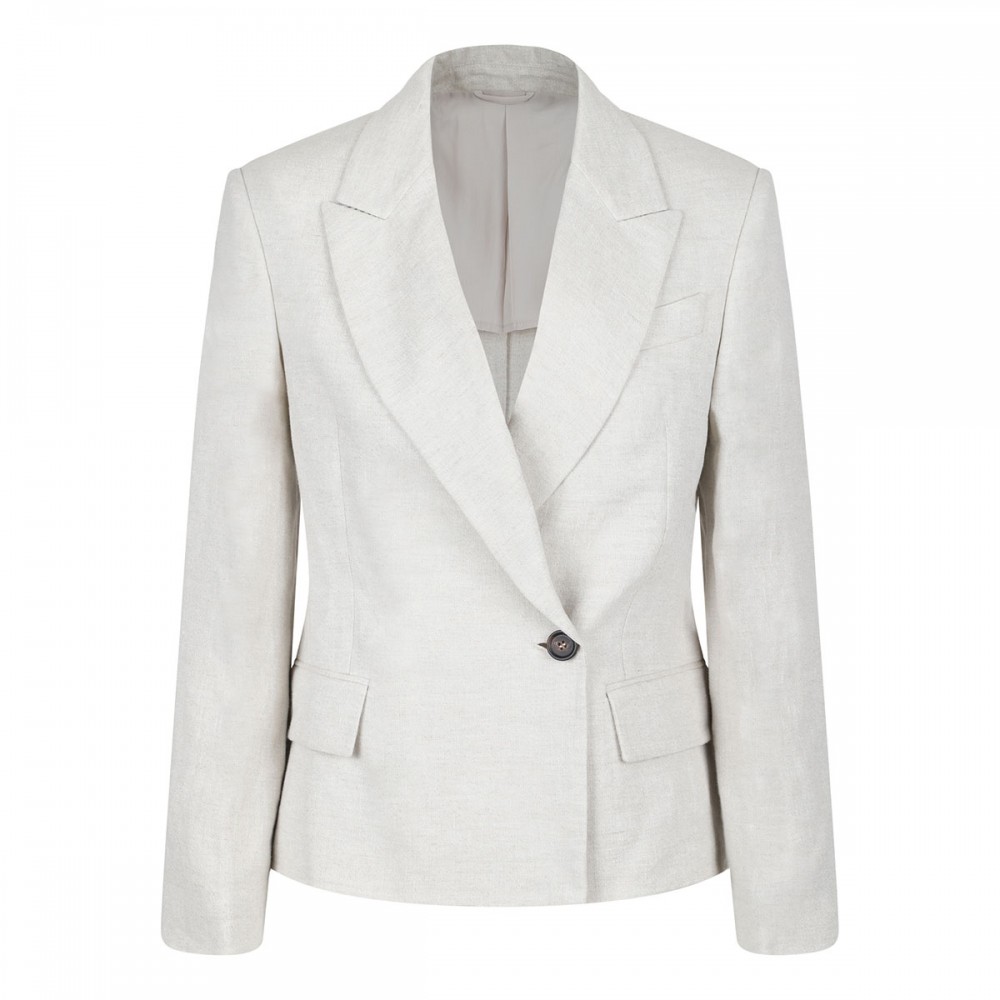 Linen canvas blazer with monili