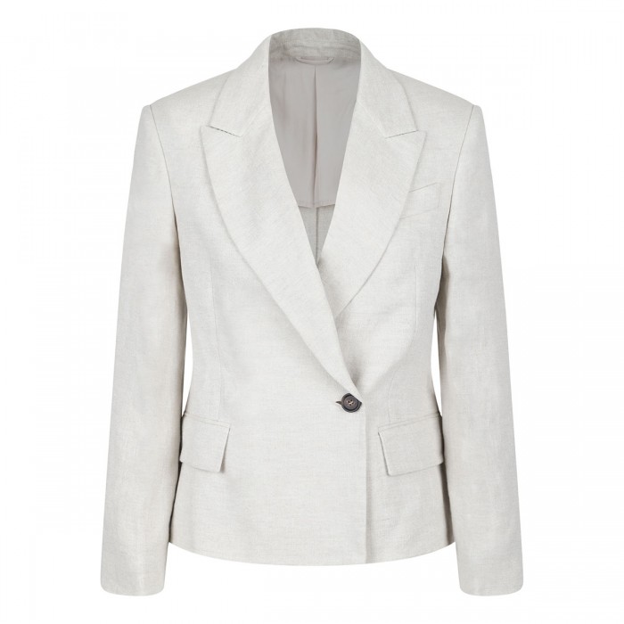 Linen canvas blazer with monili