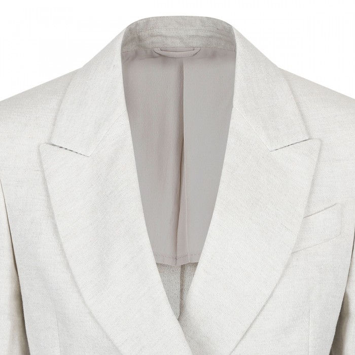 Linen canvas blazer with monili