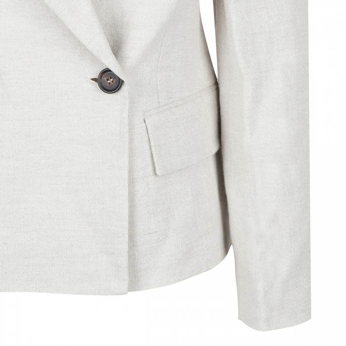 Linen canvas blazer with monili