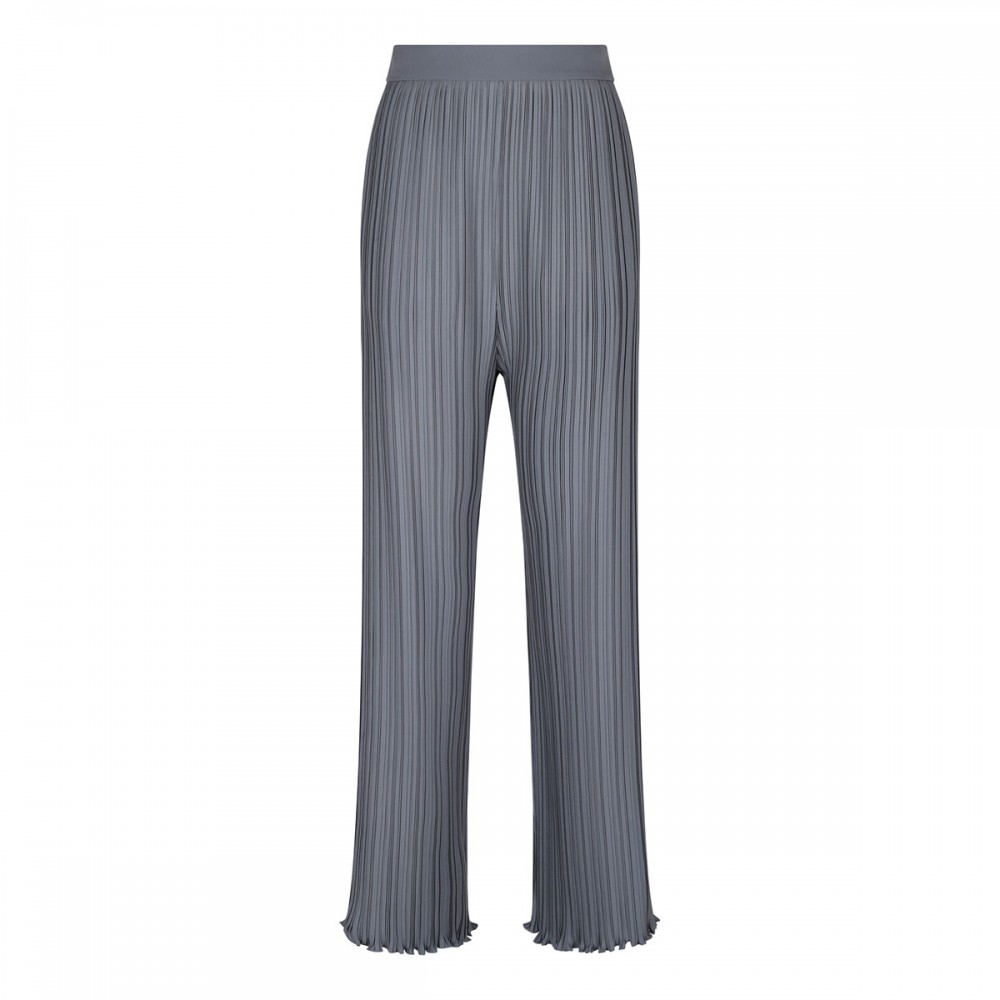 Steel-hue pink pleated pants