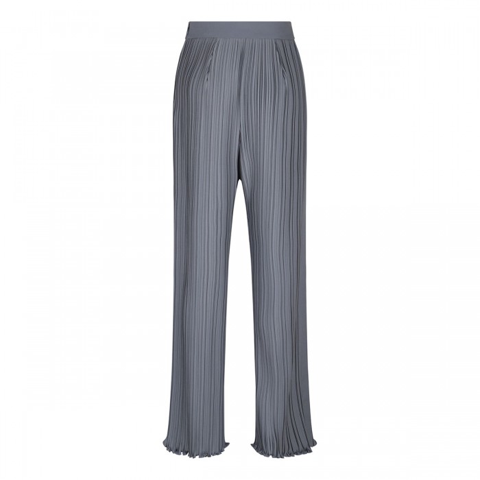 Steel-hue pink pleated pants