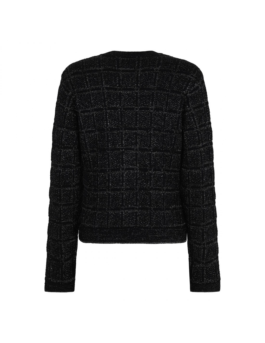 Wool and lamé jacquard cardigan