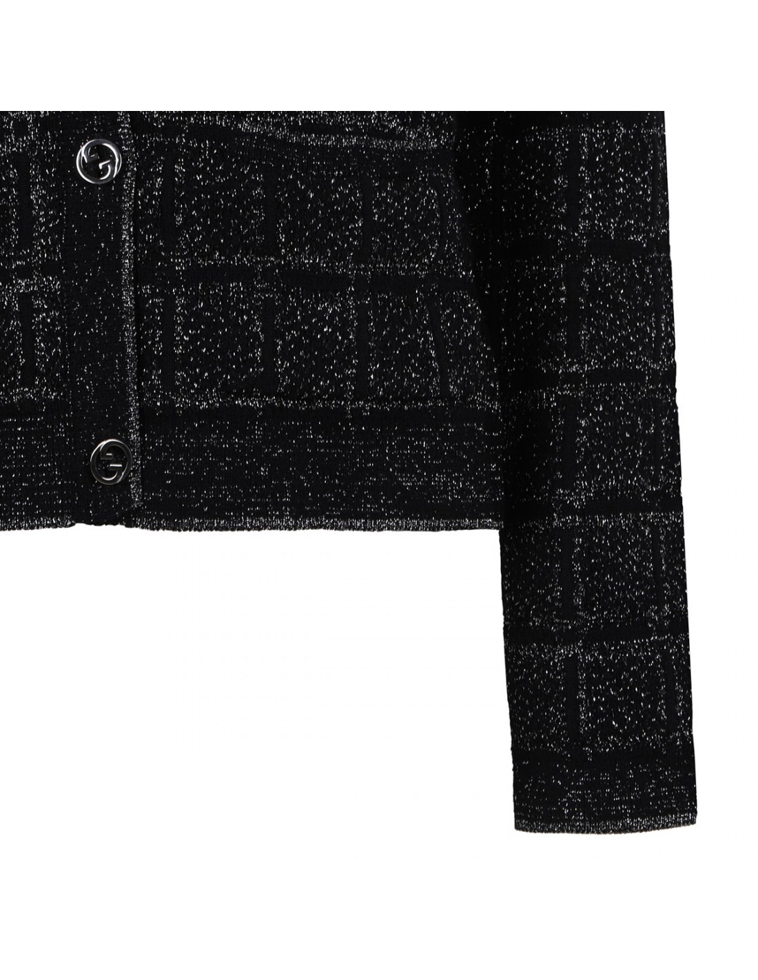 Wool and lamé jacquard cardigan