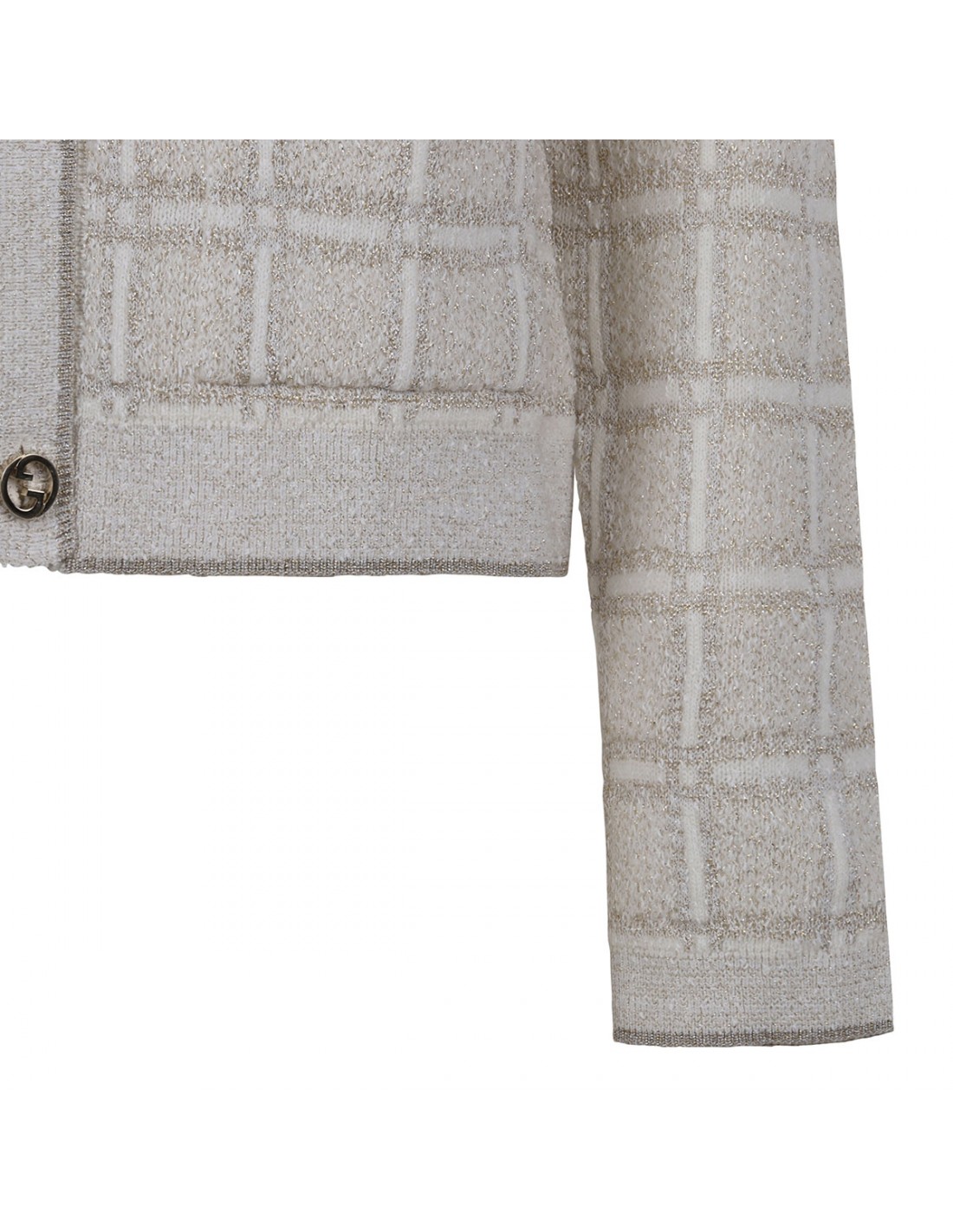 Wool and lamé jacquard cardigan