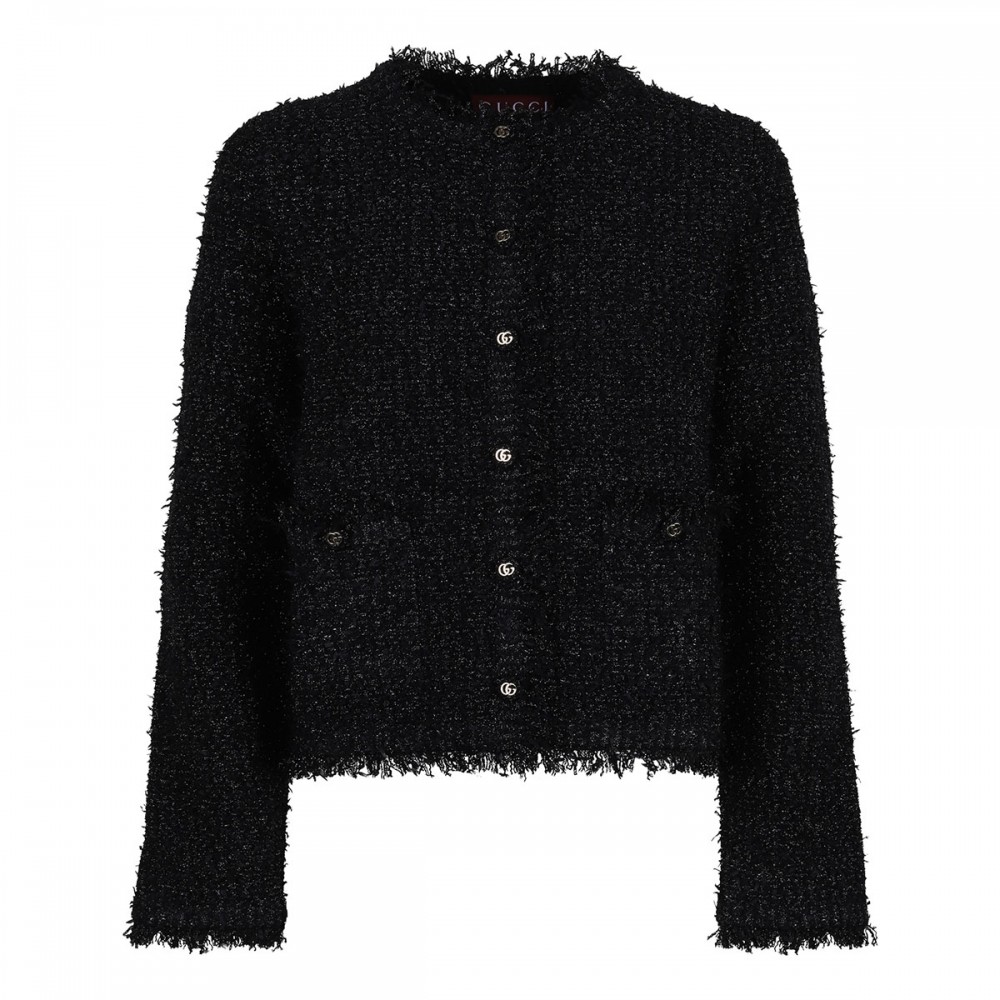 Black lamé cardigan