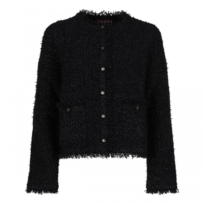 Black lamé cardigan