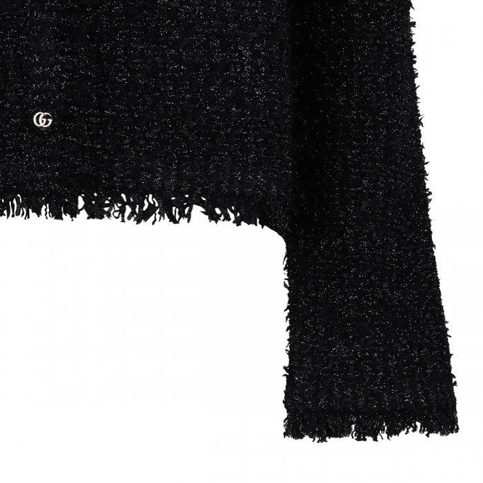 Black lamé cardigan