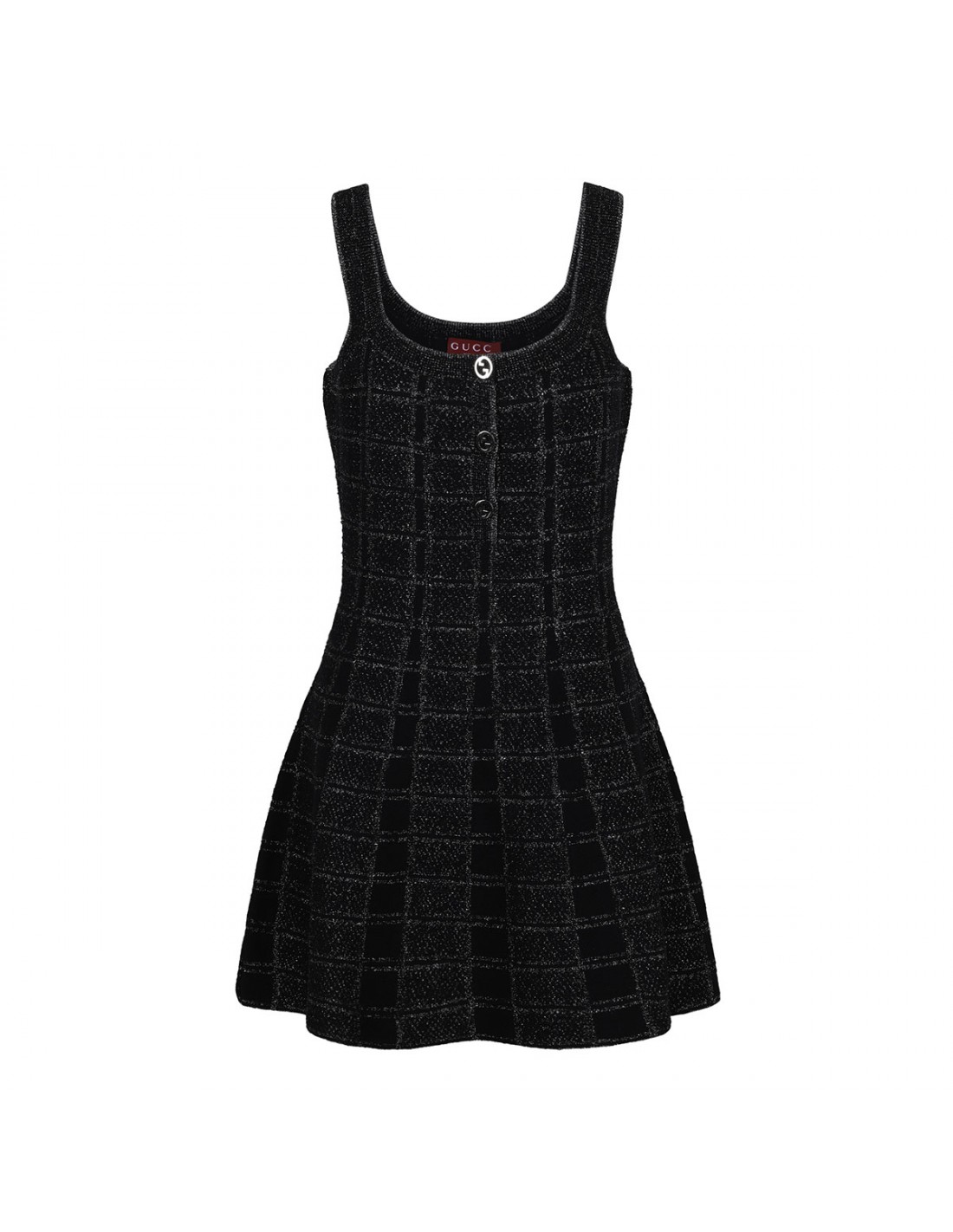 Wool and lamé jacquard dress