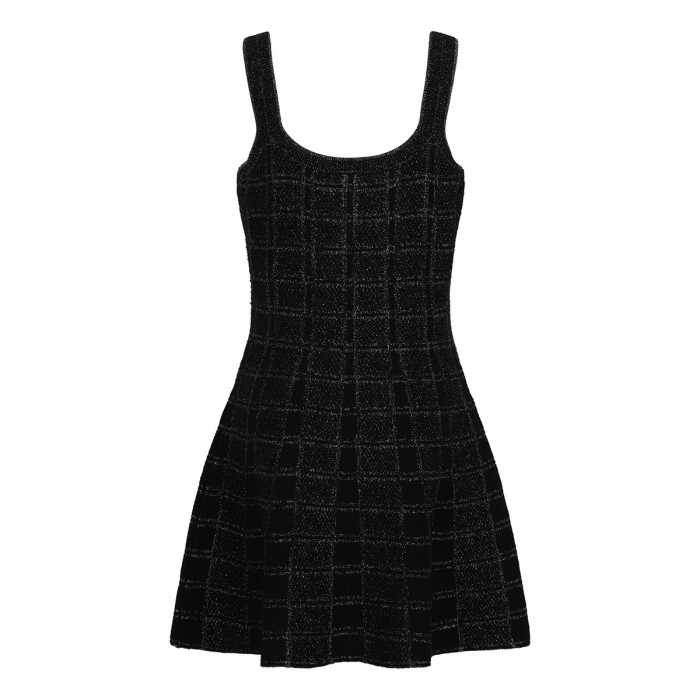 Wool and lamé jacquard dress