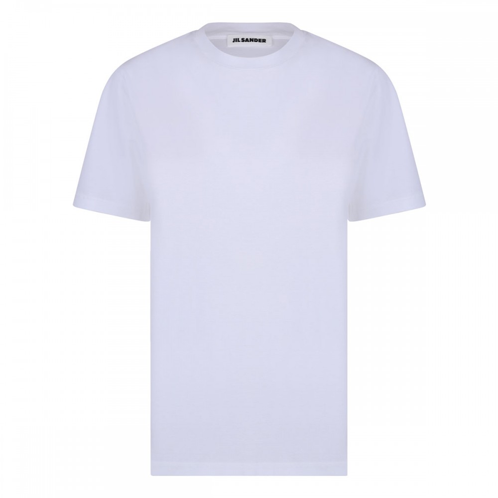 White cotton jersey T-shirt